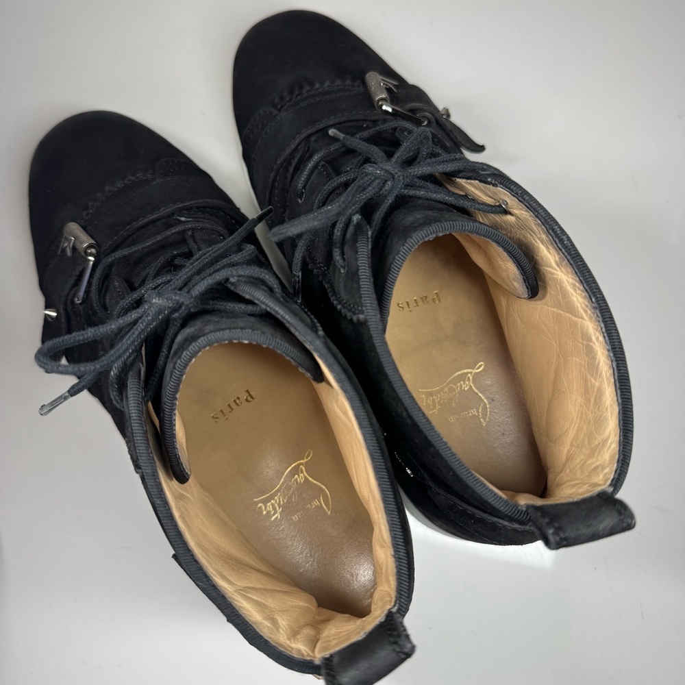 Christian Louboutin Nono Suede Belted Hi Top Sneakers - Picture 10 of 11